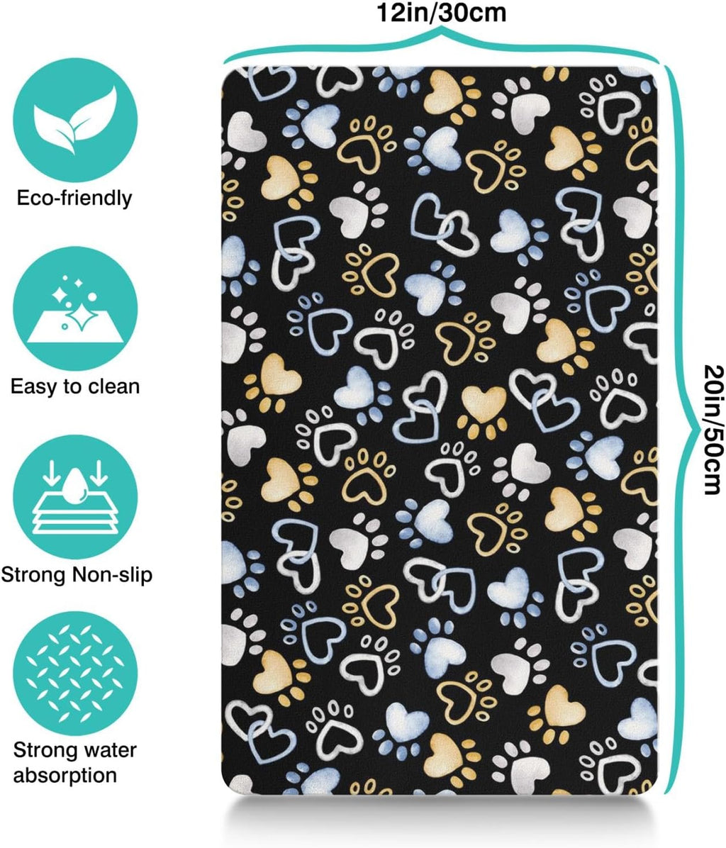 Dog Mat Pet Feeding Mat for Food and Water Absorbent 20x12in Quick Dry Dog Water Bowl Mat - view 5
