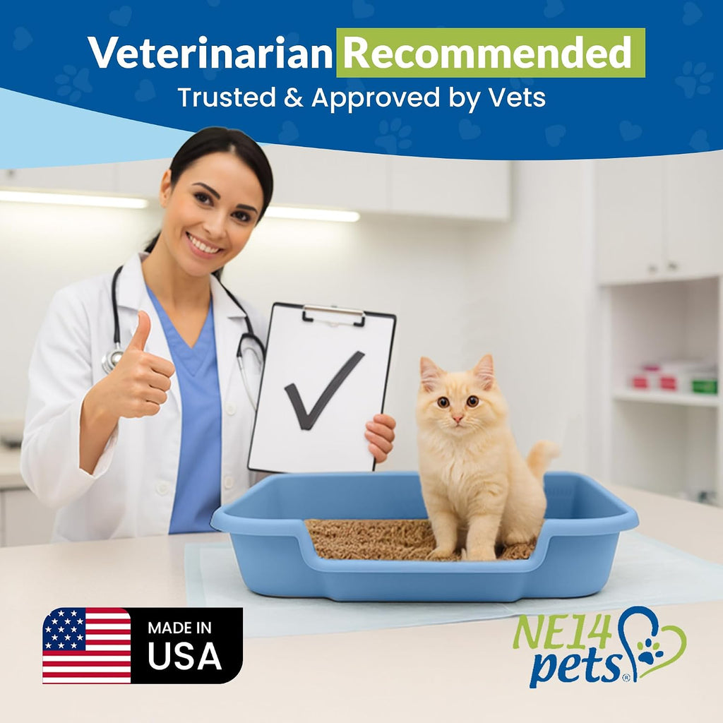 Senior cat litter box, large litter pan, little boy blue | open top low entrance kitty litter box, lightweight low entry litters box, durable design for easy cleaning, made in USA - view 4