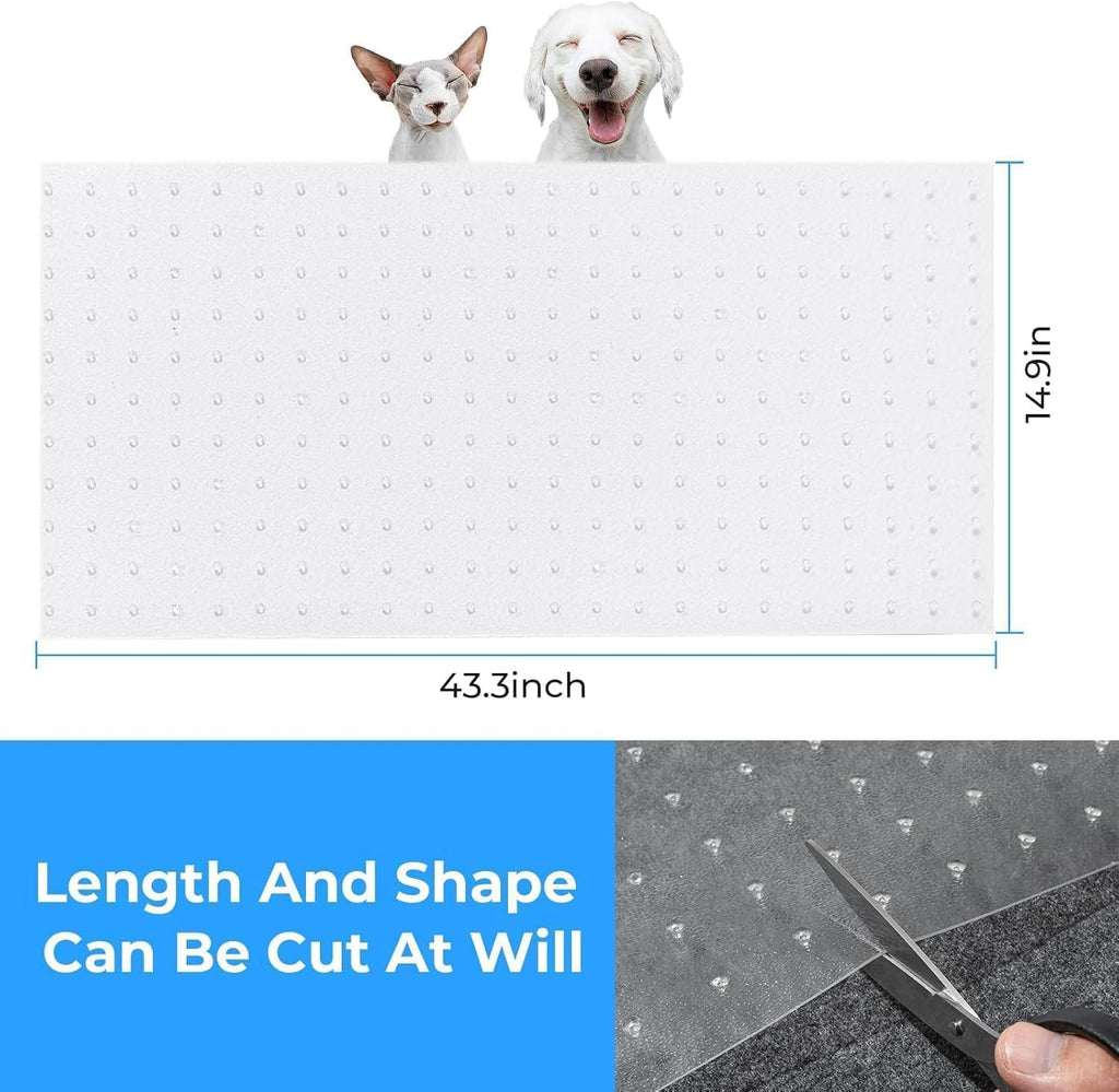 Pet Carpet Protector for Doorways - 14.9”x43.3” Clear Heavy-Duty PVC Scratch Guard | Waterproof, Non-Toxic, Cut-to-Fit Runner for Dogs & Cats (Stops Scratching, Stains) (Clear, 1 PC) - view 2