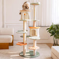 63-inch Cat Tree for Large Cats, Multi-Level Flower Tower with Condo, Sisal Scratching Posts & Toy Balls, Sturdy & Safe Indoor Playhouse