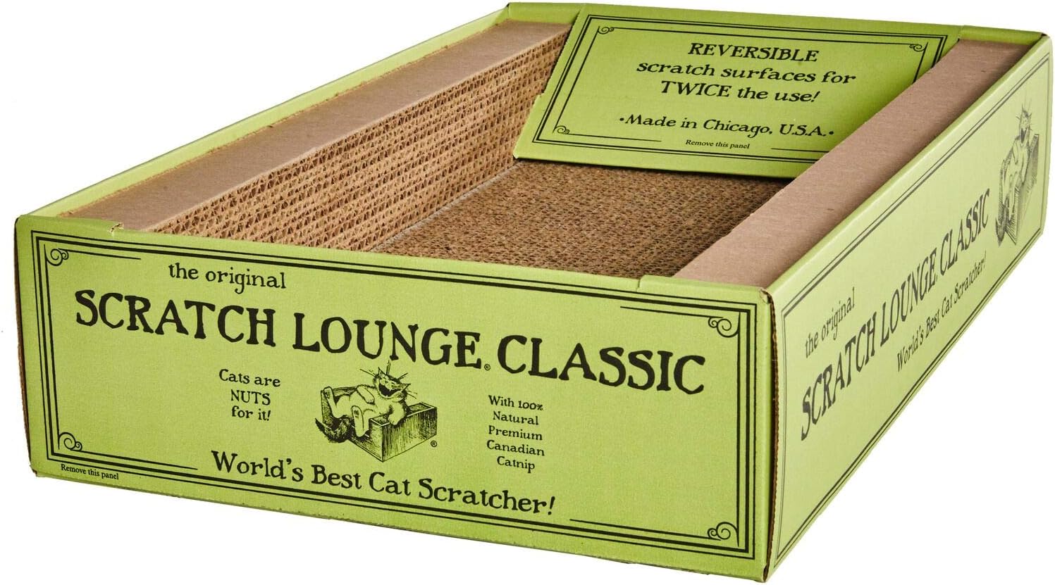 Reversible Cardboard Cat Scratcher with Floor Refill and Catnip - view 3