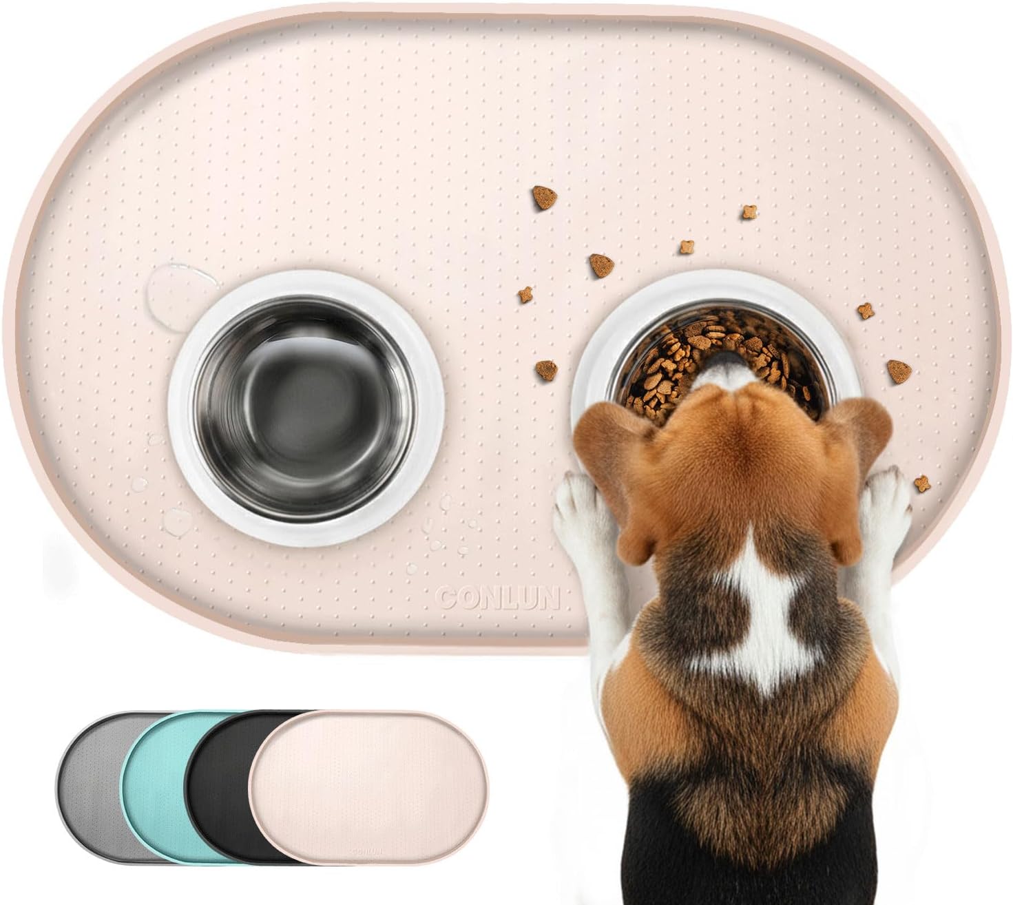 Silicone Dog Food Mat,1/2 Inch Raised Edges Waterproof Rubber Pet Feeding Mat for Dog and Cat, Anti-Slip Pet Bowl Mat,Dishwasher Safe - view 6
