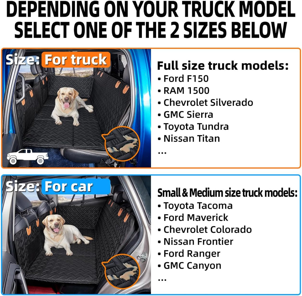Dog Car Seat Cover for Back Seat,Seat Extender for Full Size Truck | Hard Bottom Dog Hammock,Waterproof,Scratch Resistant Leather,Strong Support,More Rest Space,Truck Back Seat Protector,Black - view 3