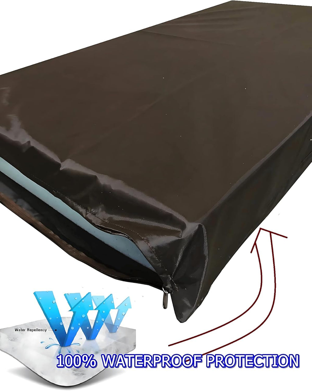 Orthopedic gel memory foam pet dog bed, waterproof liner with external microsuede cover and bonus antislip cover (microsuede gray, 41"x27"x4" inches) - view 6