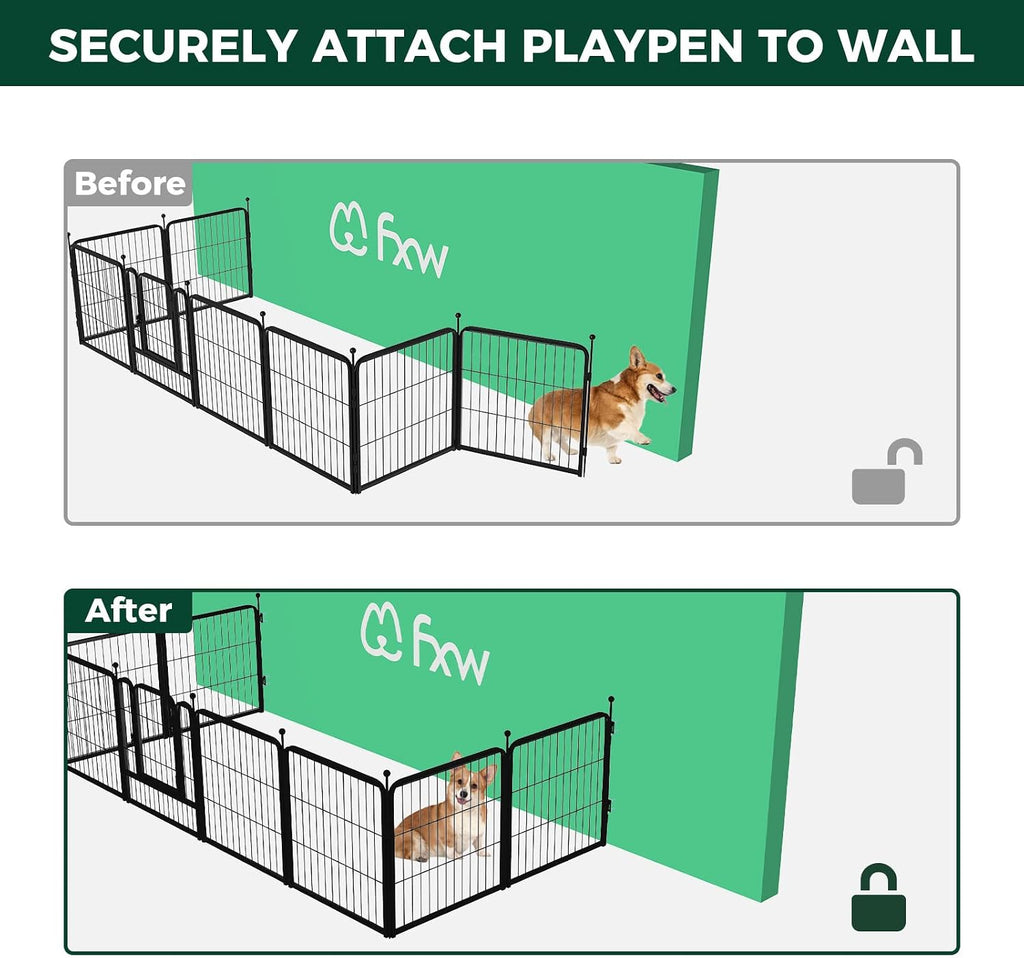 Fence-to-Wall Anchors, Dog Playpen Accessories, 4 Pack, Patented | For All Metal Dog Playpens, Strong Stability, Garage, Doorway, Fireplace, Indoor/Outdoor Use - view 4