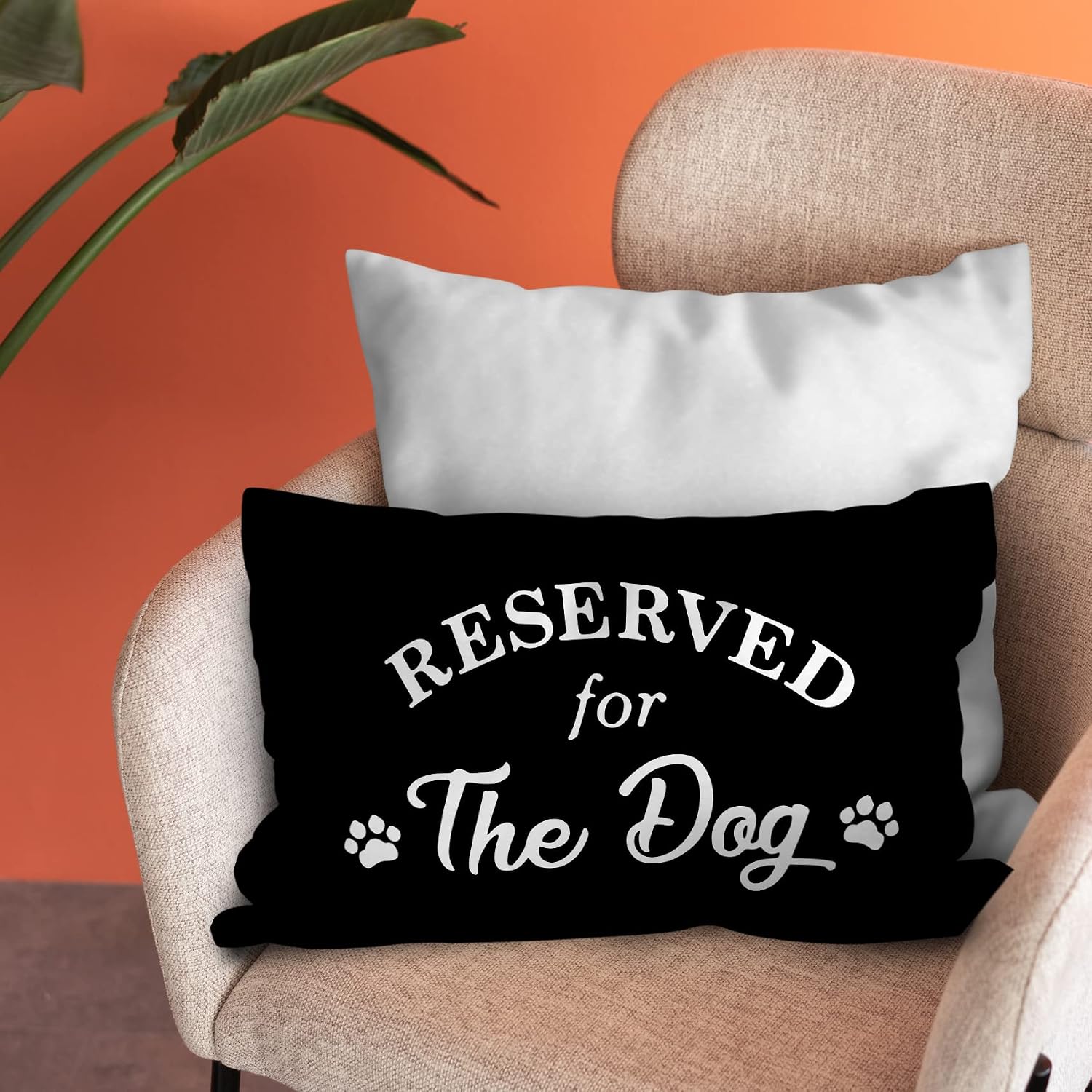 Reserved for The Dog Reversible Soft Pillow Covers Double-Sided, Funny Pet Paw This is My Spot Decorative Pillowcase, Pet Dog Lover Decor Decorations for Home Bedroom Living Room（12 × 20 Inch） - view 3