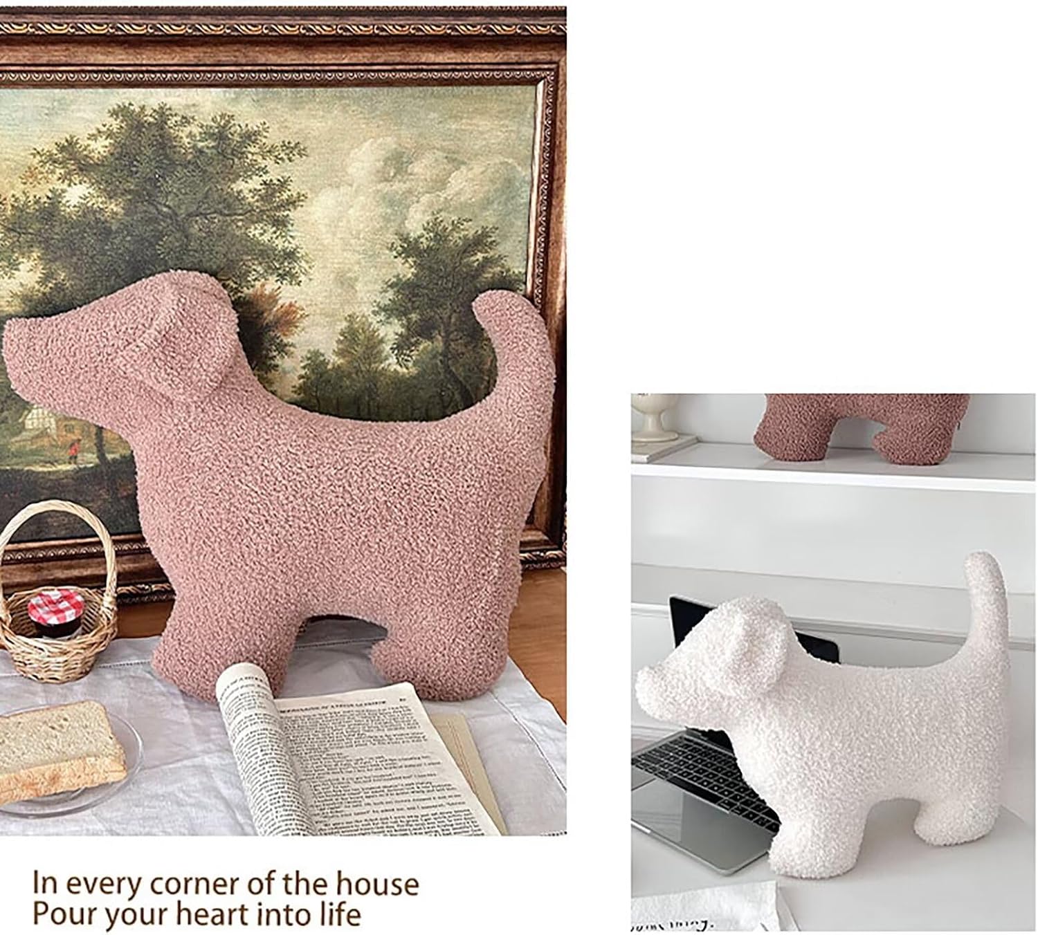 Animals Shaped Throw Pillow for Bed,Home Decorative Pillows for Bedroom Aesthetic,Soft Dog Pillow for Couch,Handmade Living Room Throw Pillow - view 6