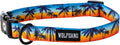 Heavy duty, adjustable dog collar with quick release nylon buckle for walking & training, sunsetpalms print, medium