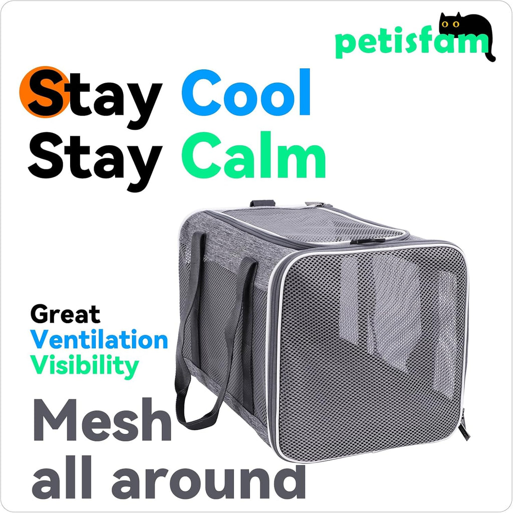 Soft pet carrier bag for cats and puppy under 20 lbs. Sturdy, safe, comfortable and lightweight - view 7