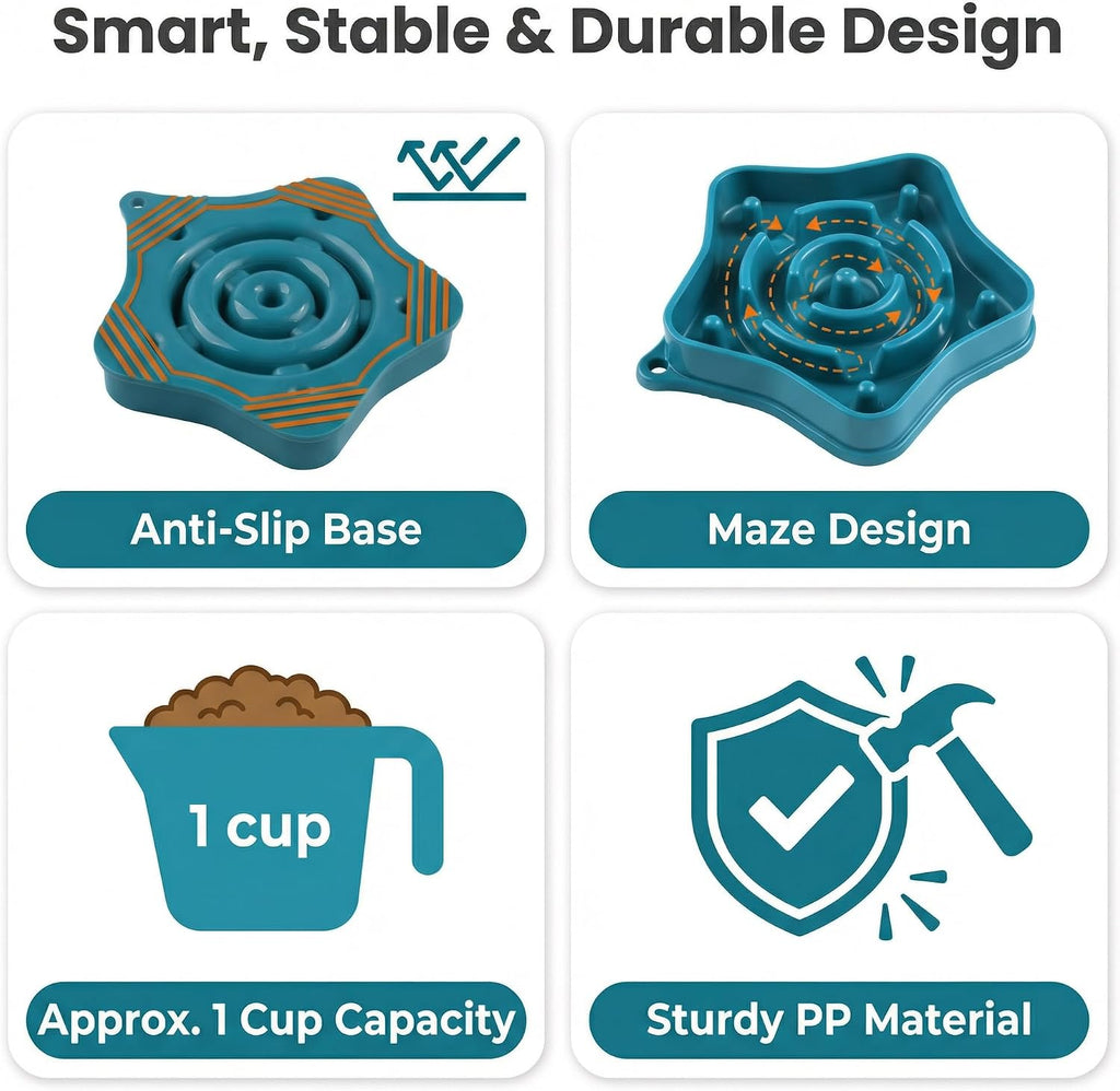 Pet slow feeder bowl for small dogs, puzzle feeder for petite dogs, anti-choking, slow eating, 350ML capacity, BPA-free, small size - view 5