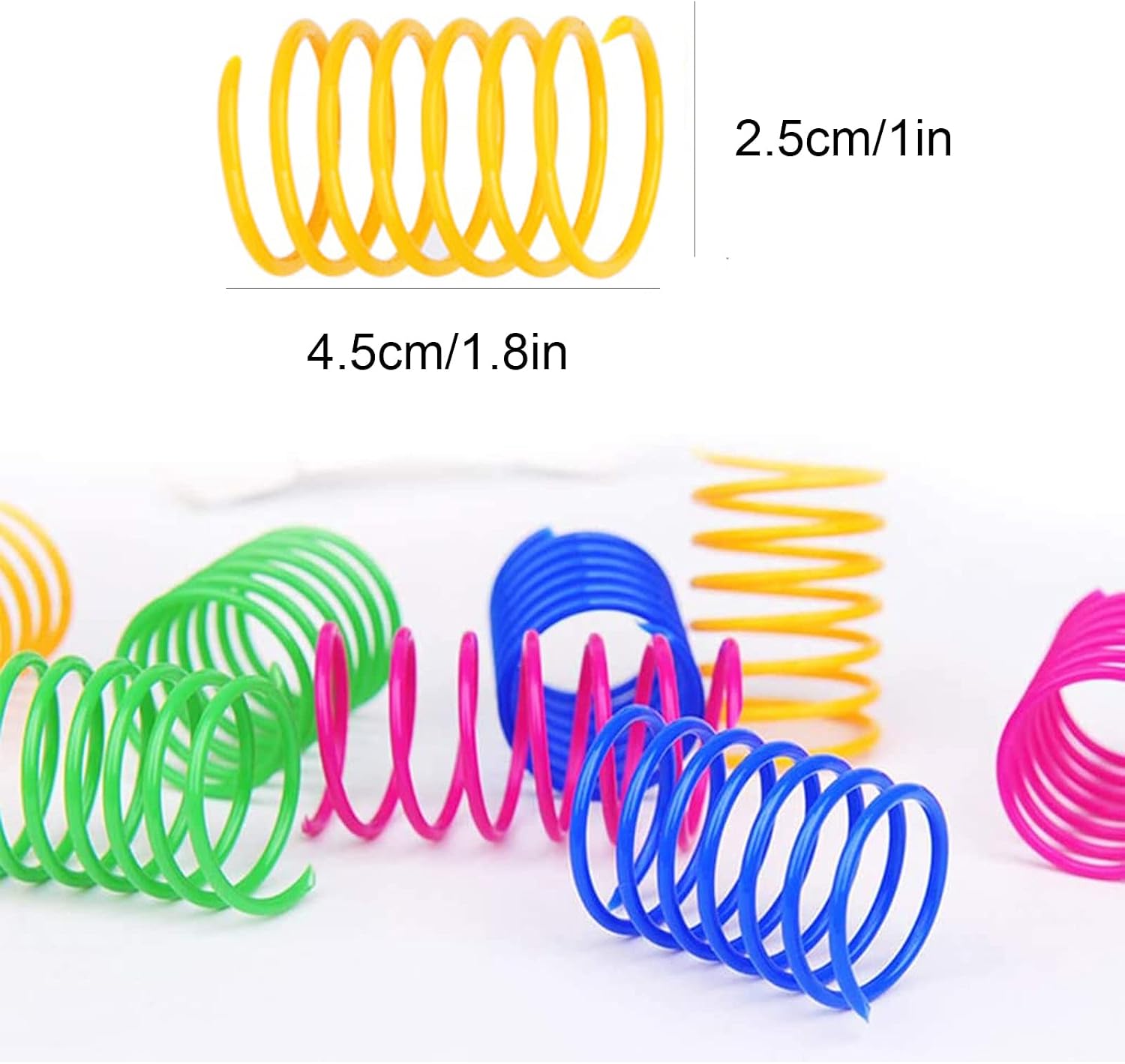 120 Pack Cat Spring Toy - Interactive Plastic Coils for Indoor Cats, Colorful Spiral Springs for Swatting, Biting, Hunting - Active Healthy Fitness Play Kitten Toys - view 3