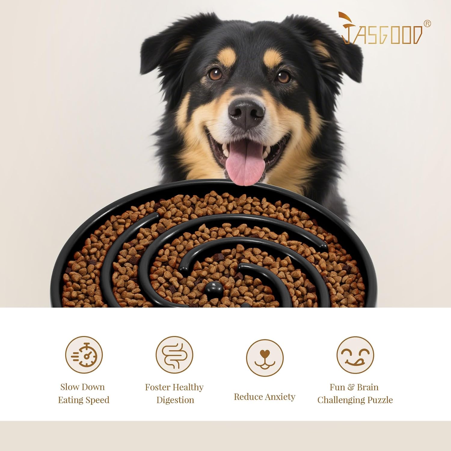 Slow Feeder Dogs Bowl for Large Medium Dogs,Anti-Gulping Pet Slower Food Feeding Bowls Stop Bloat,Preventing Choking - view 6