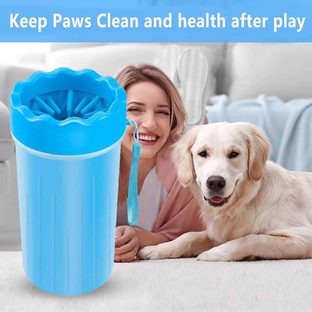 Dog Paw Cleaner,Washer,Pets Foot wash Cup-Pet Foot Cleaner for Small Medium Large Breed Dogs/Cats Pet Clean Paws Miracle Portable Tool(with 1 Towel& 1Brush) Blue - view 4