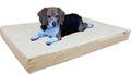 Orthopedic Memory Foam Dog Bed with Suede Khaki Cover, Waterproof Liner and Extra Pet Bed Case, Fit Large 42"X28" Crate