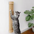 Wall Mounted Cat Scratcher, Replaceable Sisal Scratching Post | For Indoor Cats & Large Breeds — 29.5" Tall, Solid Pine with Natural Woven Sisal, No Glue or Staples, Easy Wall Mount