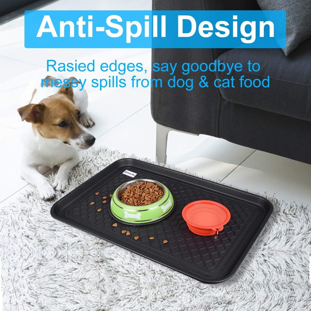Multi-purpose boot mat, shoe mat, pet bowl tray, waterproof for indoor and outdoor floor protection, 24" x 15"/2 pack - view 3