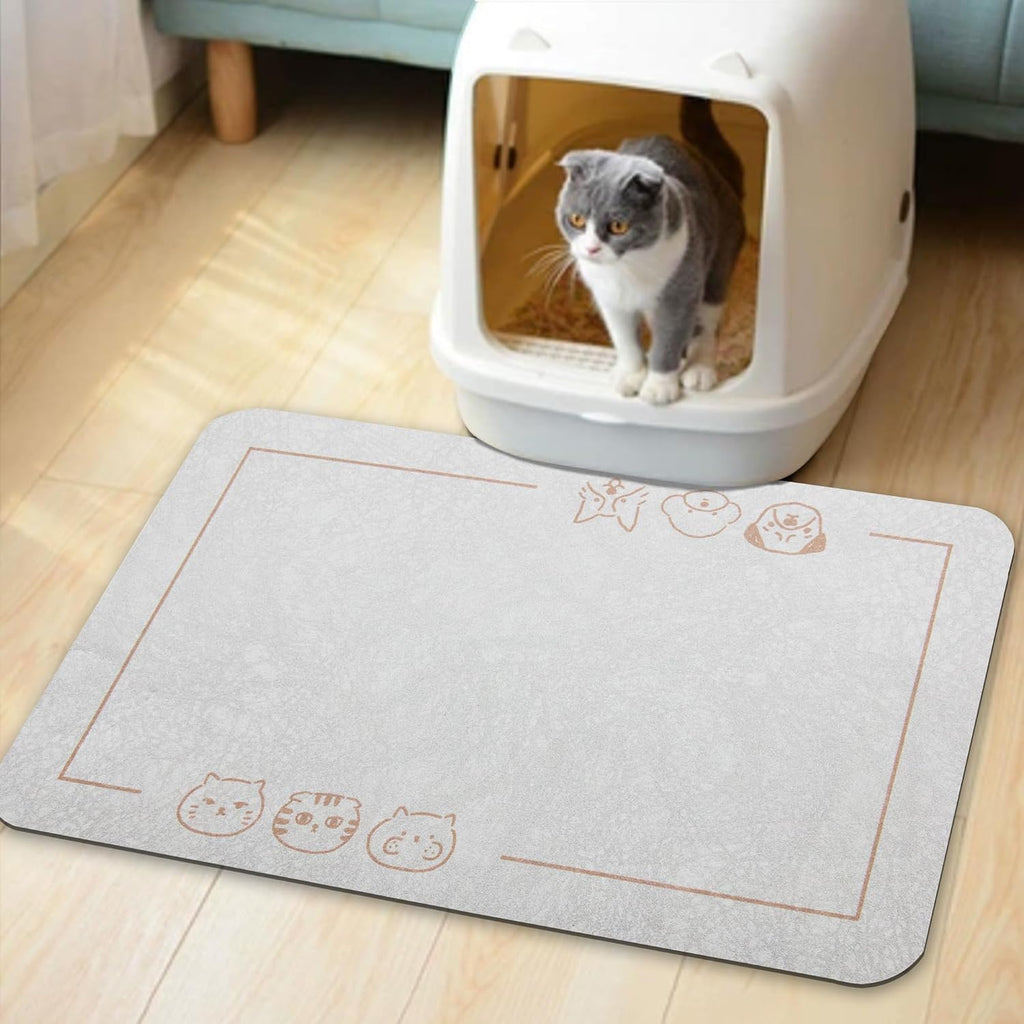 Cat pet food mat - non-slip bottom absorbent quick dry feeding mat for dogs and cats - pet supplies, 11.8"x18.1" beige - view 8