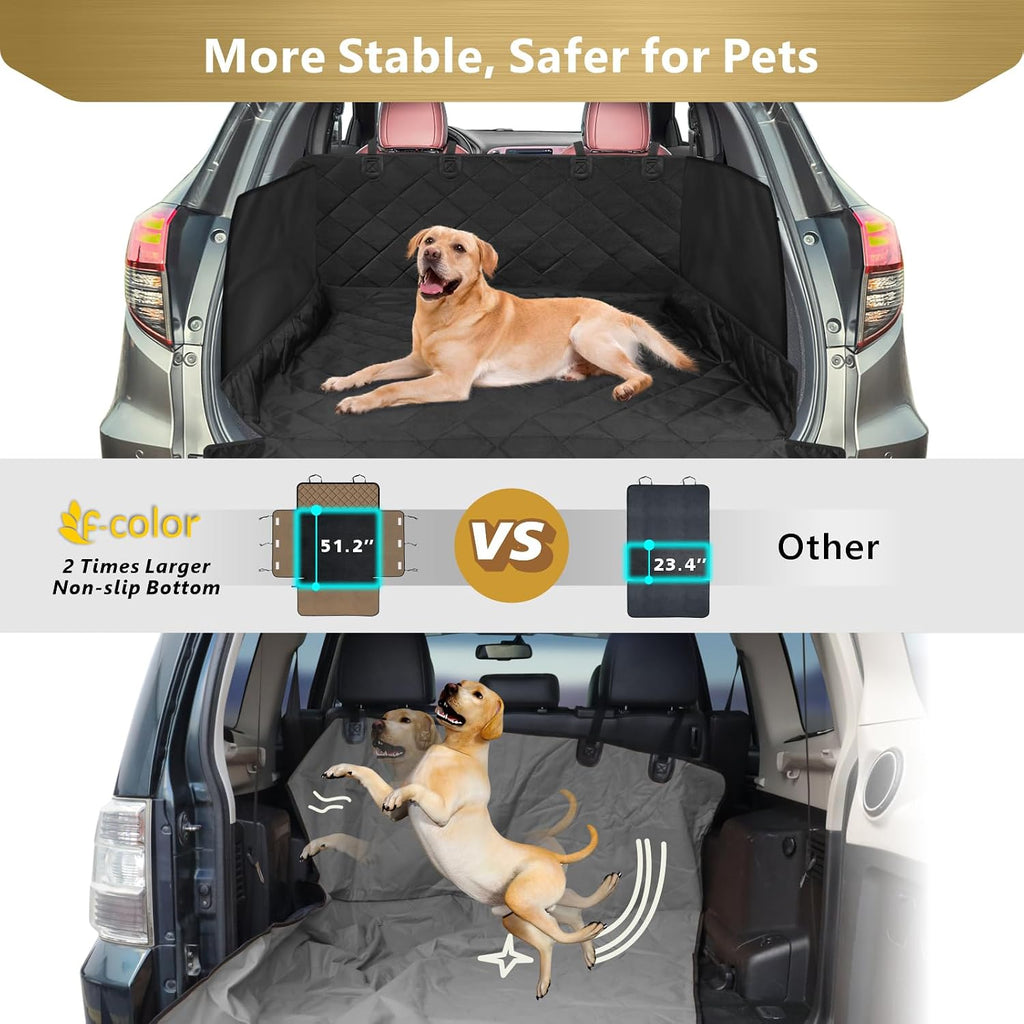 SUV Cargo Liner for Dogs - Trunk Cover with Bumper Flap Protector | Waterproof Pet Cargo Cover with Side Flaps, Non-Slip Trunk Mat, Rear Dog Car Seat Cover Prevents Scratches Pet Hair Mud Dirt - view 7