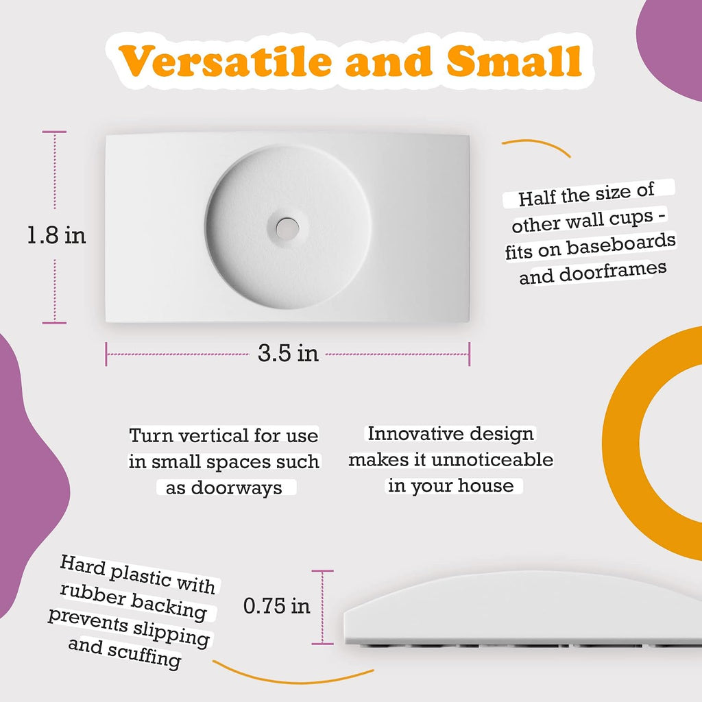Baby Gate Wall Protector (Made in USA) Protects Walls and Doorways from Pet Gates - for Pressure Mounted Indoor Safety Baby Gates - White - view 8