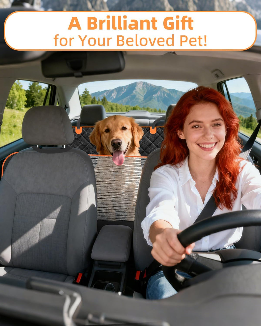 Dog car seat cover 100% waterproof scratchproof dog hammock 600D for car back seat nonslip with mesh window car seat protector for dogs pets universal fits for most cars trucks SUV - view 2