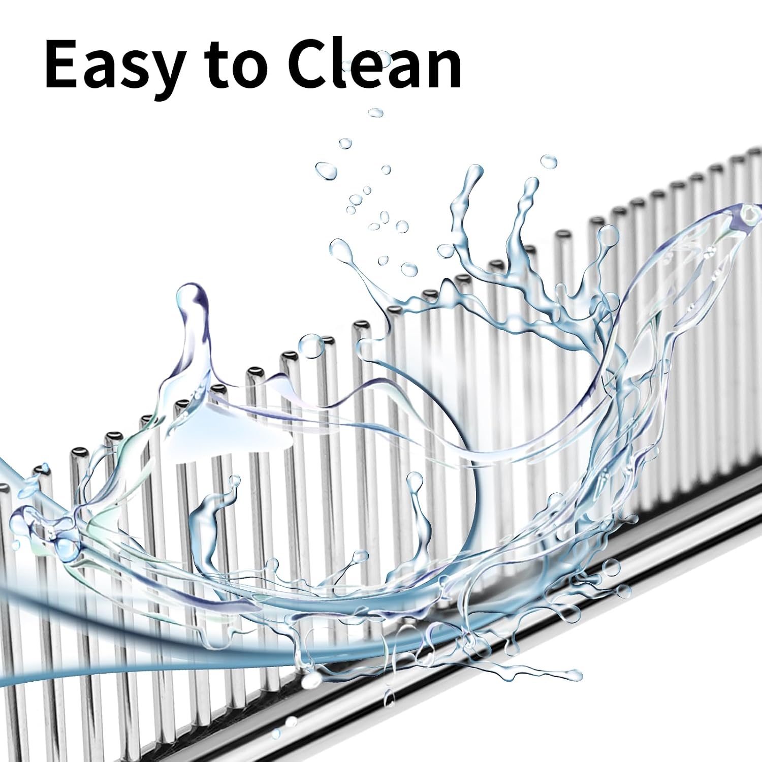2PCS 6.4"&7.5" Stainless Steel Pet Deshedding Brush & Grooming Comb | Rustproof Stainless Steel, Remove Loose Fur & Tangles, Gentle on Skin, For Dogs Cats All Hair Types, Easy Clean Grooming Tool - view 5