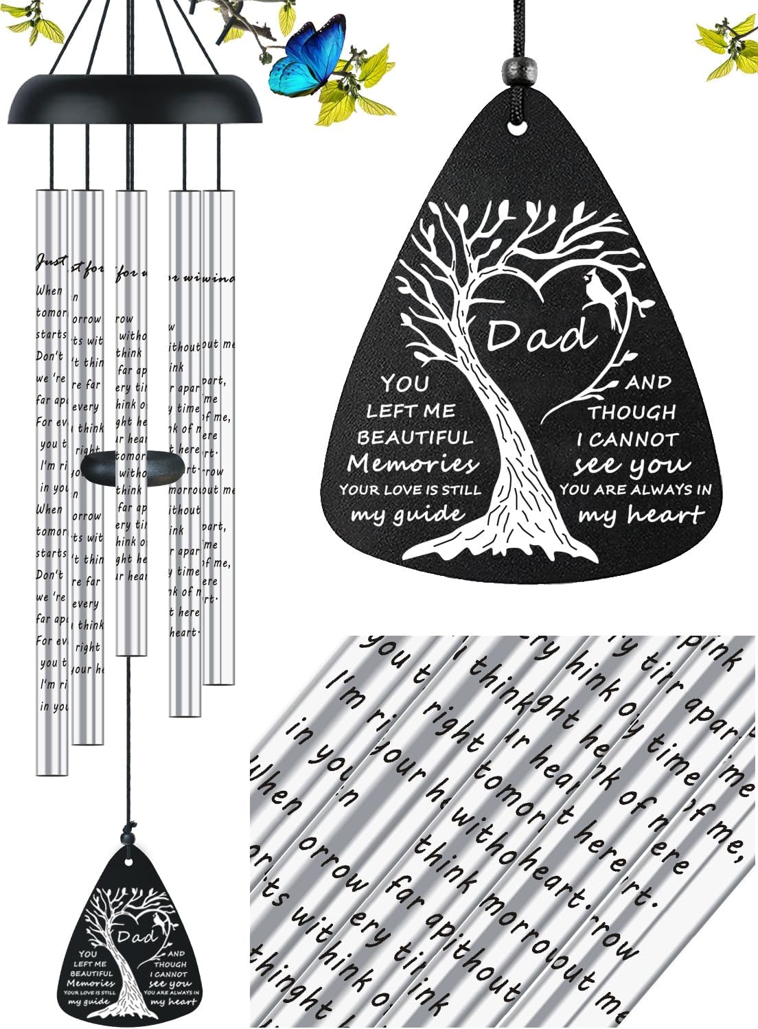 Dog Memorial Gifts for Loss of Dog Pet Bereavement Sympathy Gift Memorial Gifts for Dogs Wind Chime in Memory of Dog Remembrance Passing Away Gift, 32 inch - view 8