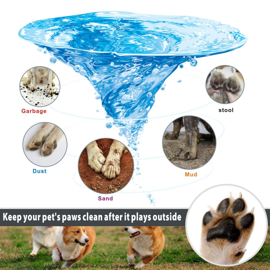 Dog Paw Cleaner Cup with Towel Pet Foot Washer Protable Dog Cleaning Brush for Puppy Cats Massage Grooming Dirty Claws(Blue) - view 3