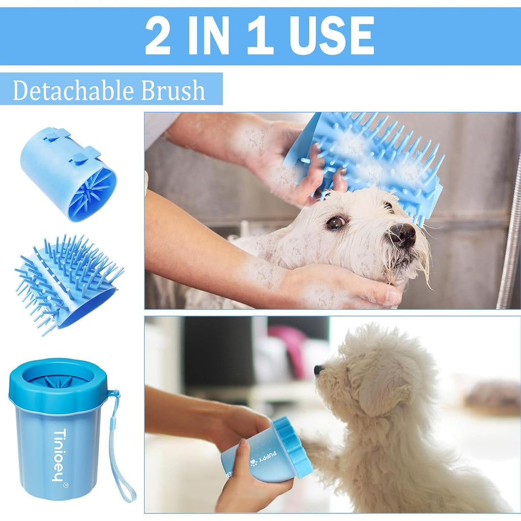 Dog paw cleaner cup, medium dog paw washer with silicone brush | muddy paw cleaner kit with towels & balm, pet foot cleaner for small & medium dogs, no rinse washer for clean paws - view 7