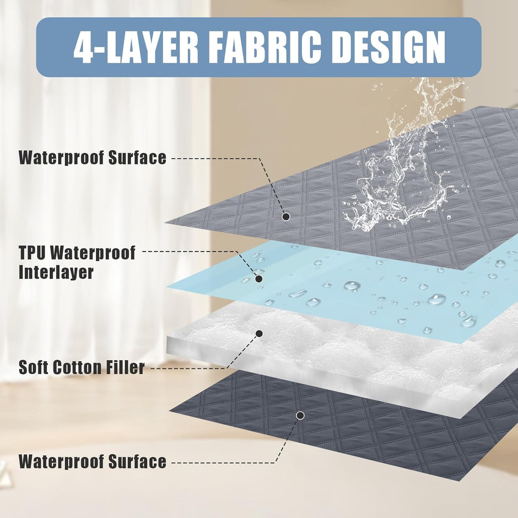 Waterproof Reversible Pet Couch Covers for Dogs | Pet Friendly, Soft Fabric, Washable Sofa Furniture Protector for Dogs Cat Kids, Checkered (30"x70", Grey/Dark Grey) - view 3
