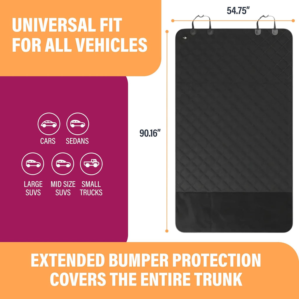 Cargo liner for dogs, durable non slip vehicle seat cover, protects against dirt & fur, pet cargo liner for SUV & trucks, large size trunk cover for dogs universal fit - black - view 2