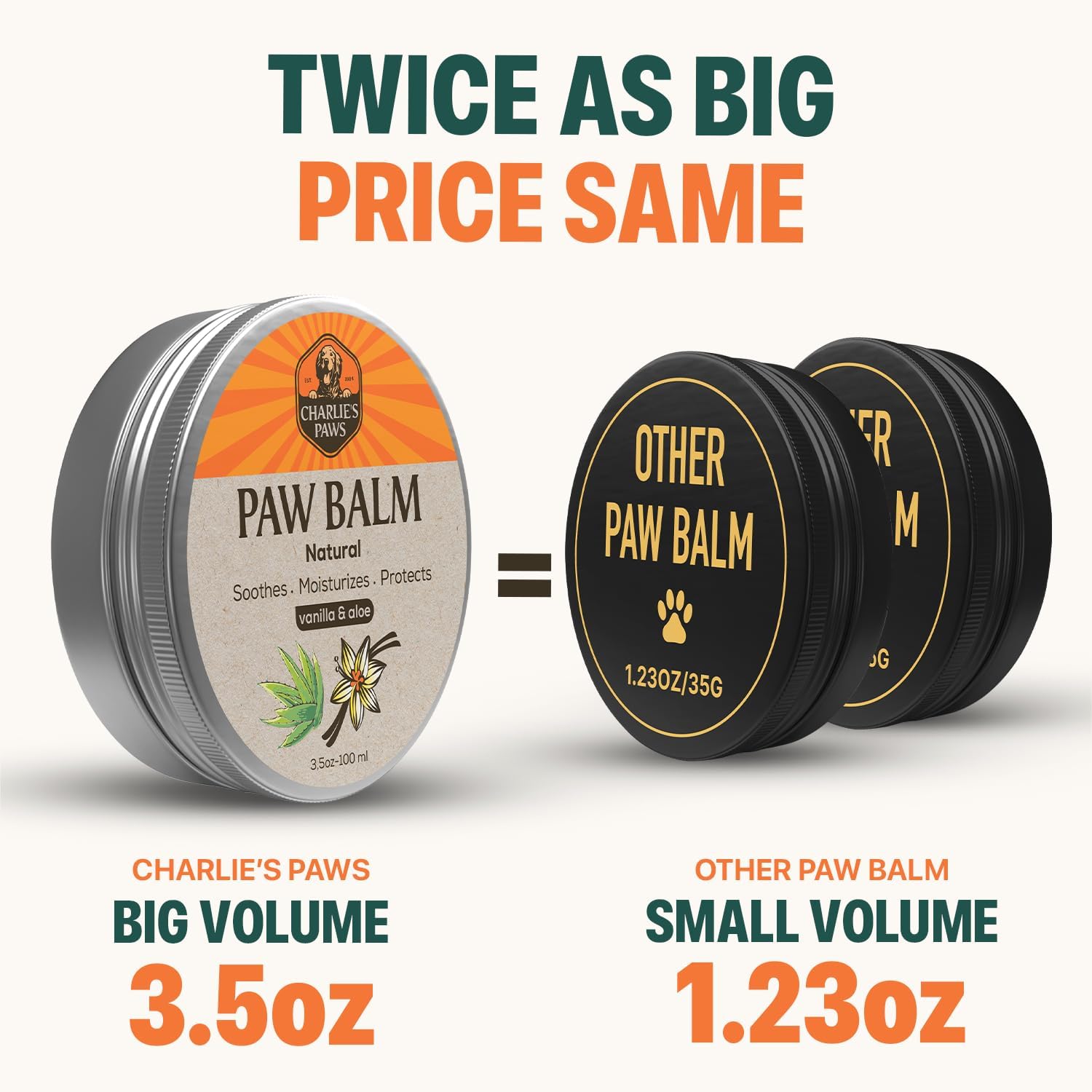 Paw Balm for Dog and Cat Paw Pad Balm Dog Nose Balm Cat Butter Paw Moisturizer Protect Dry Cracked Paw Foot Paw Elbows with 100% Natural Oil 3.5 Oz (Aloe & Vanilla) - view 5