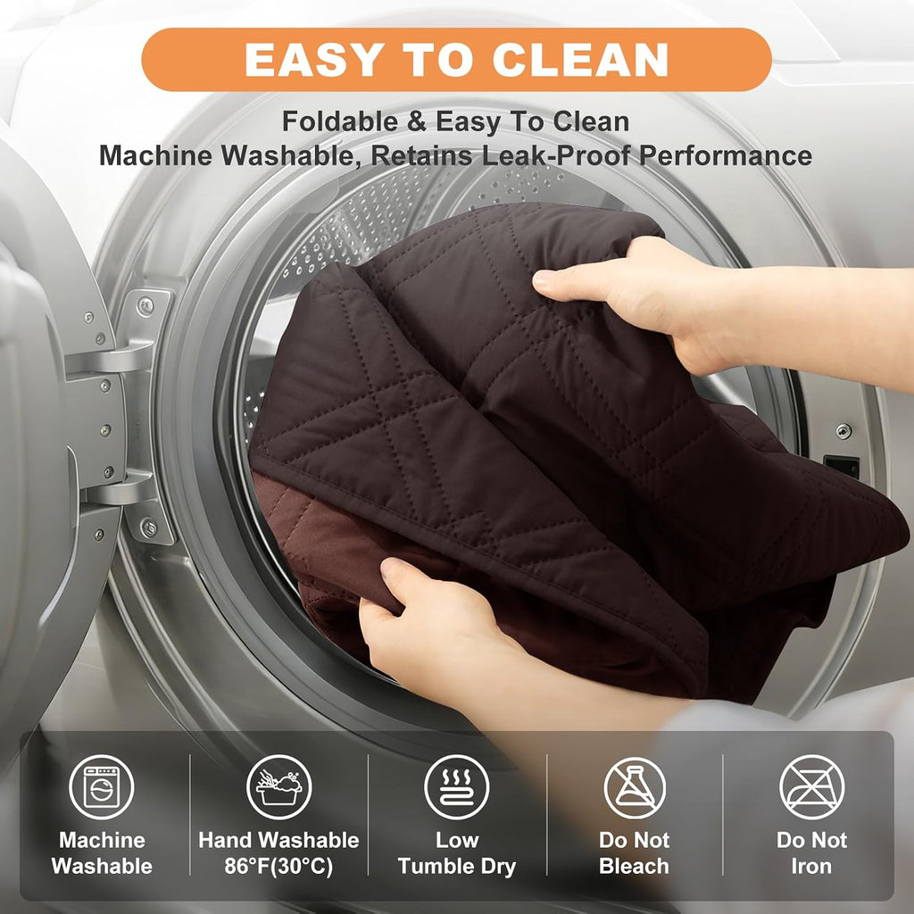 100% waterproof dog bed cover pet blanket, chocolate+coffee 30"x30", 7-layer reversible couch covers for dogs for sofa furniture car camping - view 7