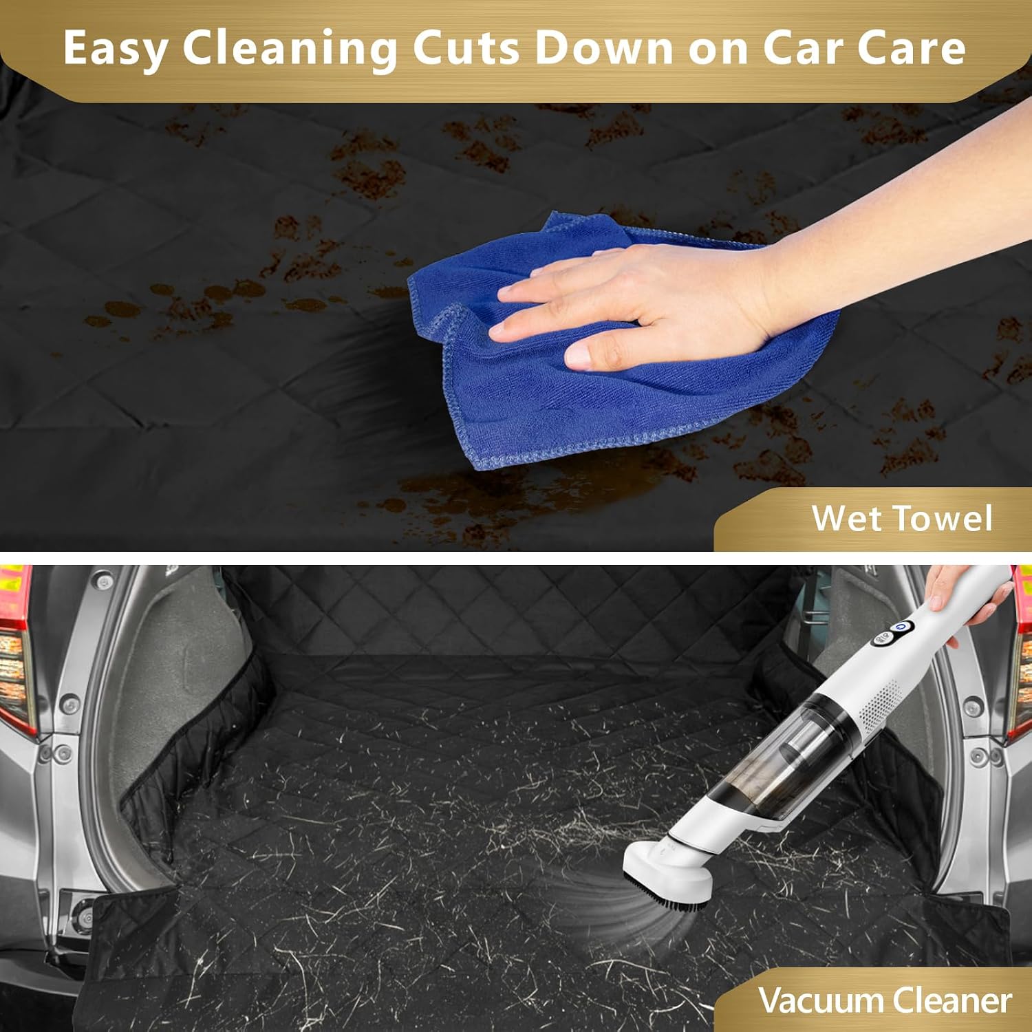 SUV Cargo Liner for Dogs - Trunk Cover with Bumper Flap Protector | Water Resistant Pet Cargo Cover with Non-Slip Mat, Dog Car Seat Cover Prevents Scratches Pet Hair Mud Dirt for Midsize SUVs - view 6