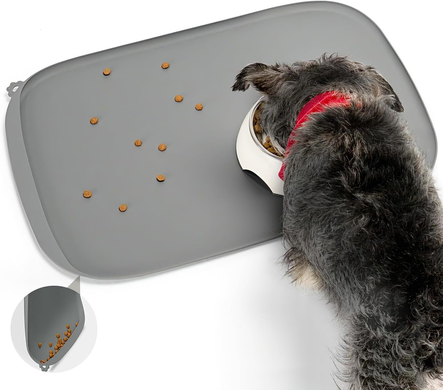 Silicone Dog Food Mat,1/2 Inch Raised Edges Waterproof Rubber Pet Feeding Mat for Dog and Cat, Anti-Slip Pet Bowl Mat,Dishwasher Safe - view 7