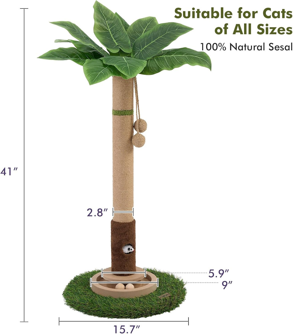 Tall Cat Scratching Post,Cat Toys,Cat Scratcher Tree for Large Cat | Heavy Duty,Protect Sofa,Modern Boho,Cat Ball Track,Cat Tree,For Indoor Cats - view 5