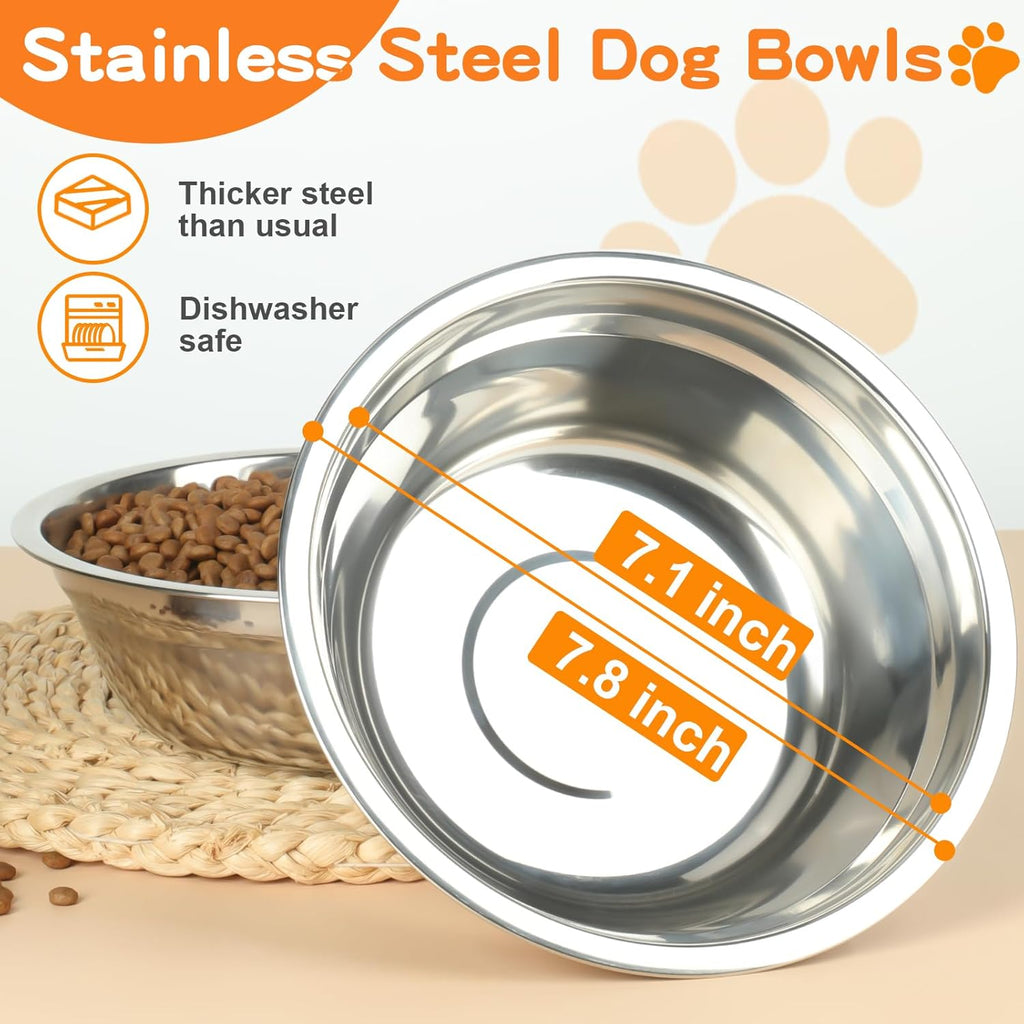 Elevated Dog Bowls, 5 Adjustable Heights (3.9"-13.4") Raised Dogs Food Bowl Stand for Medium Large Sized Dogs, Non-Slip Foldable Travel Pet Feeder Black with Stainless Steel Bowls - view 5