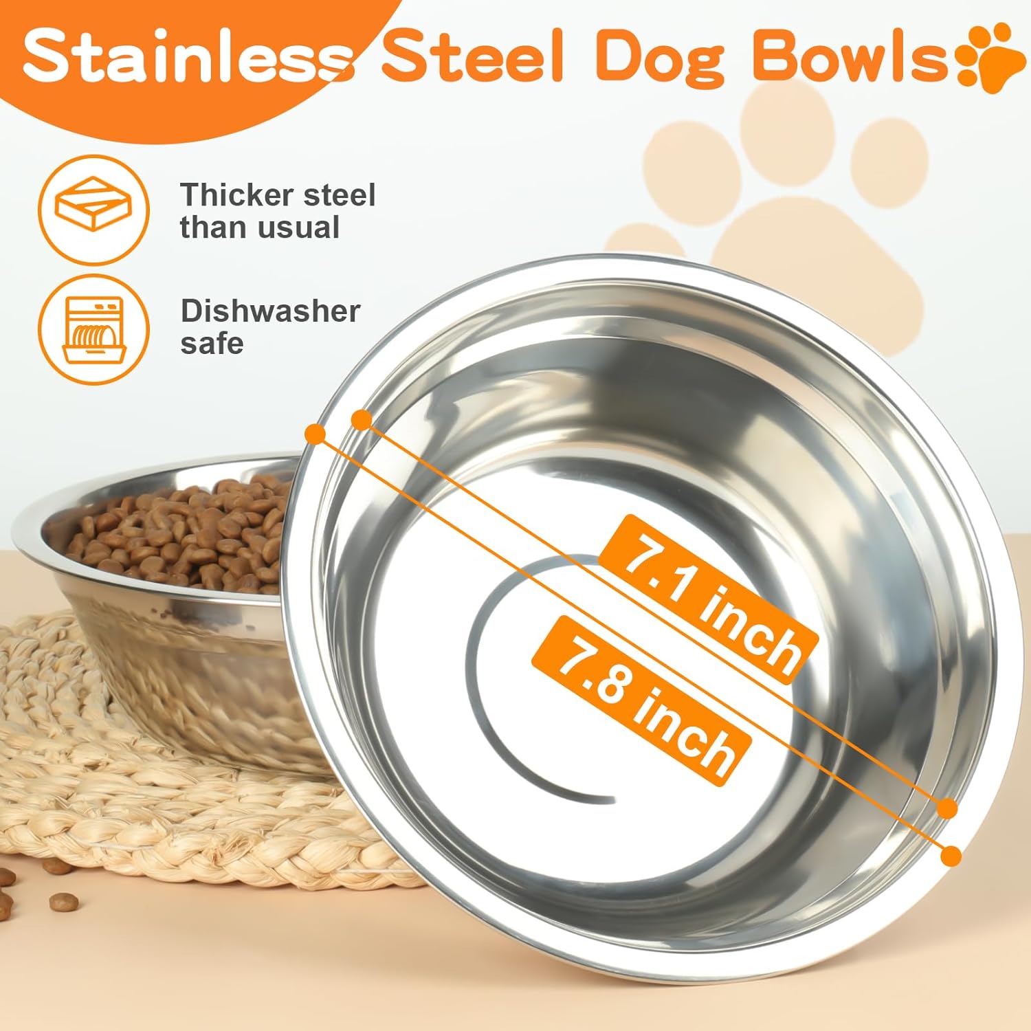 Elevated Dog Bowls, 5 Adjustable Heights (3.9"-13.4") Raised Dogs Food Bowl Stand for Medium Large Sized Dogs, Non-Slip Foldable Travel Pet Feeder Black with Stainless Steel Bowls - view 5
