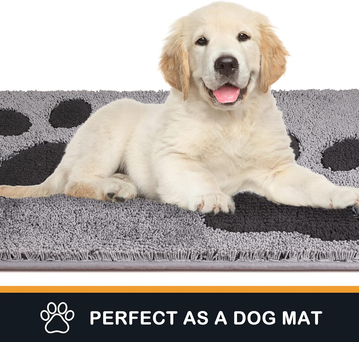 Dirt Trapping Door Mat Indoor Entrance, 20" x 31.5", Grey | Machine Washable, Non-Slip, Waterproof TPR Backing, Super Absorbent, Dog Door Mat, Entryway Rug for Muddy Paws and Shoes - view 4