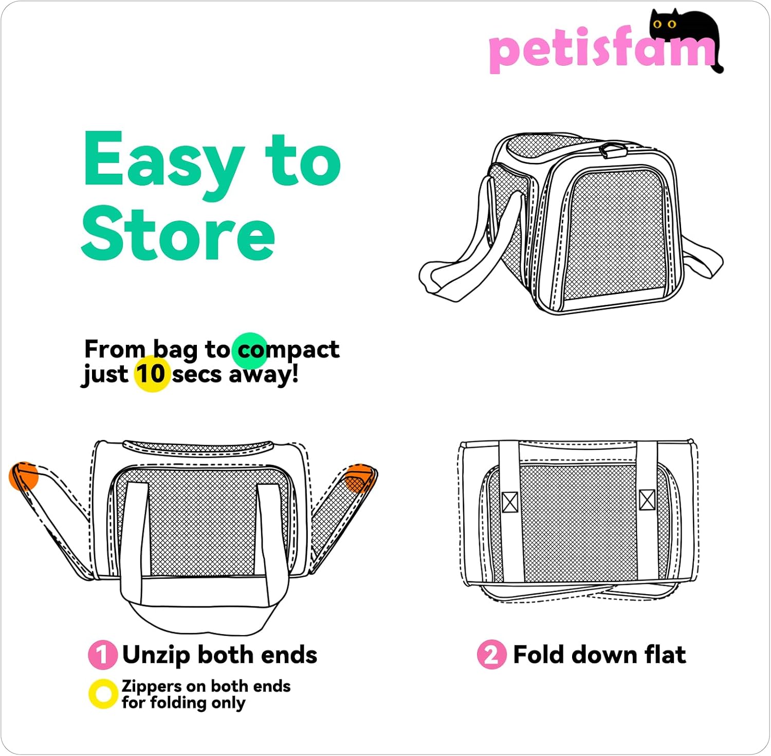 Easy load pet carrier for medium cats and small dogs - view 6