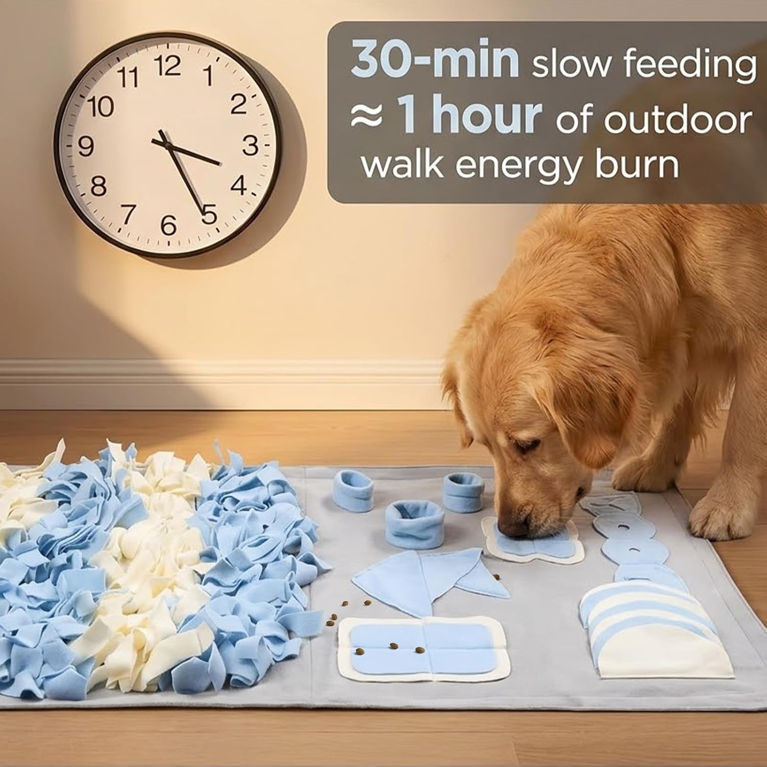 Snuffle mat for dogs: slow food interactive experience | 7 enrichment foraging games for large dog owners needing to burn pet energy - washable 1000 times - 22x38 inch - grey - view 5