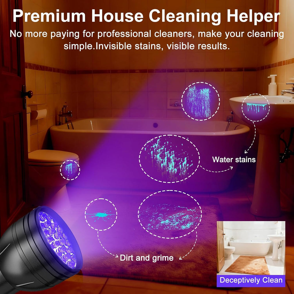 Vansky UV Flashlight Black Light, 51 LED Blacklight Pet Urine Detector for Dog/Cat Urine, Dry Stains, Bed Bug, Resin Curing, Scorpions Finder - view 3