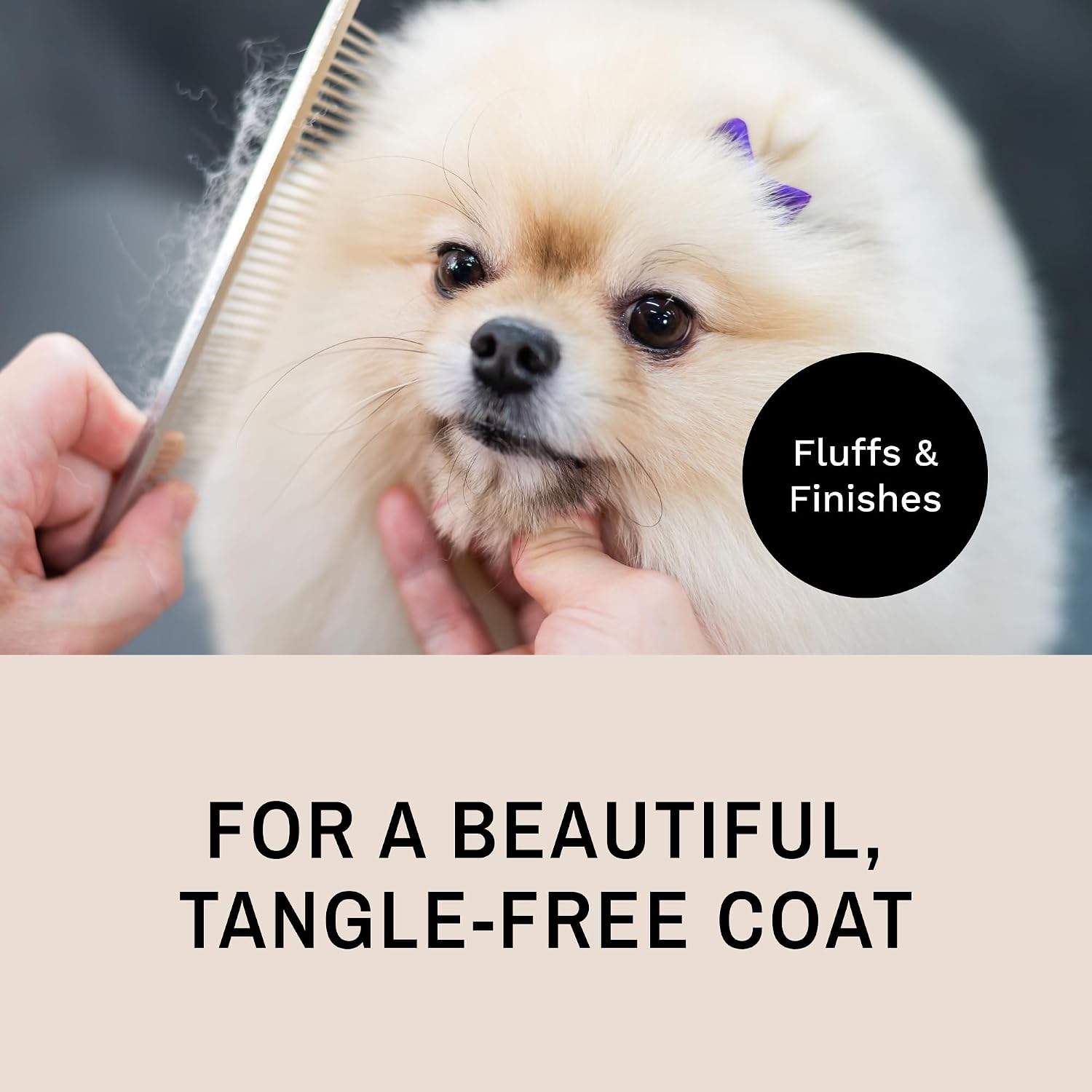 ProGlide Detangling Comb for Dogs and Cats. Dual-sided 7.5” Greyhound-style comb with 30mm rounded teeth. Gentle on your pet, it glides through dense coats without damaging hair or skin. - view 4