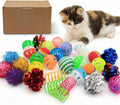 Cat Toys Kitten Assortment - Rainbow, Crinkle, Sparkle, Bell & Sisal Balls for All Cats - 30 Packs