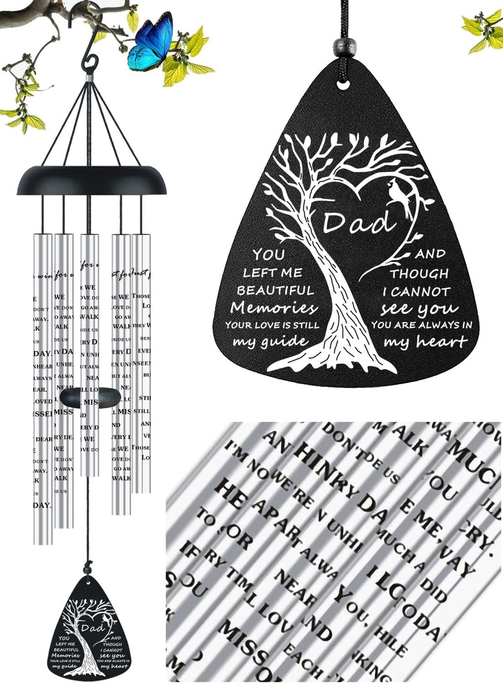 Dog Memorial Gifts for Loss of Dog Pet Bereavement Sympathy Gift Memorial Gifts for Dogs Wind Chime in Memory of Dog Remembrance Passing Away Gift, 32 inch - view 6