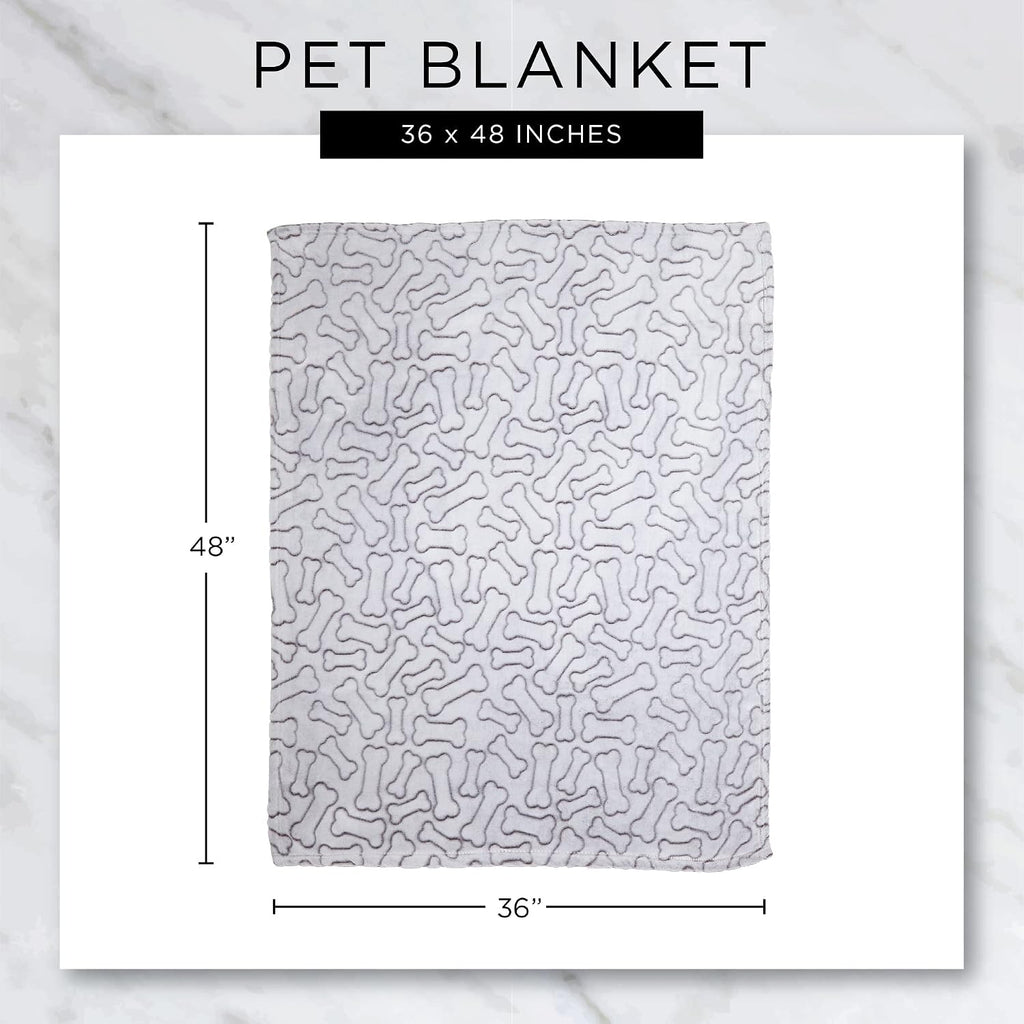 Embossed Bone Print Pet Blanket, Pink, 36x48" - view 8