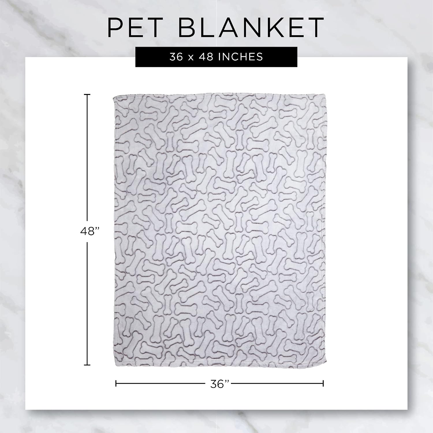 Embossed Bone Print Pet Blanket, Pink, 36x48" - view 8
