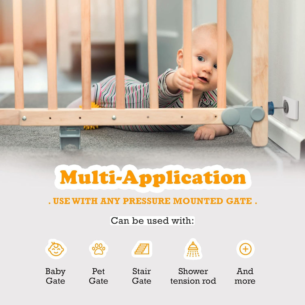 Baby Gate Wall Protector (Made in USA) Protects Walls and Doorways from Pet Gates - for Pressure Mounted Indoor Safety Baby Gates - White - view 5