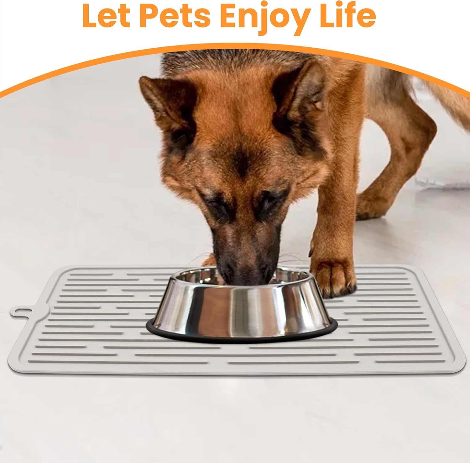 Pet Placemat for Dog and Cat, Anti-Slip Waterproof Dogs Feeding Mat Prevent Food and Water Overflow, Bowl Mats Suitable for Medium and Small Pets, Cream, Silicone - view 3