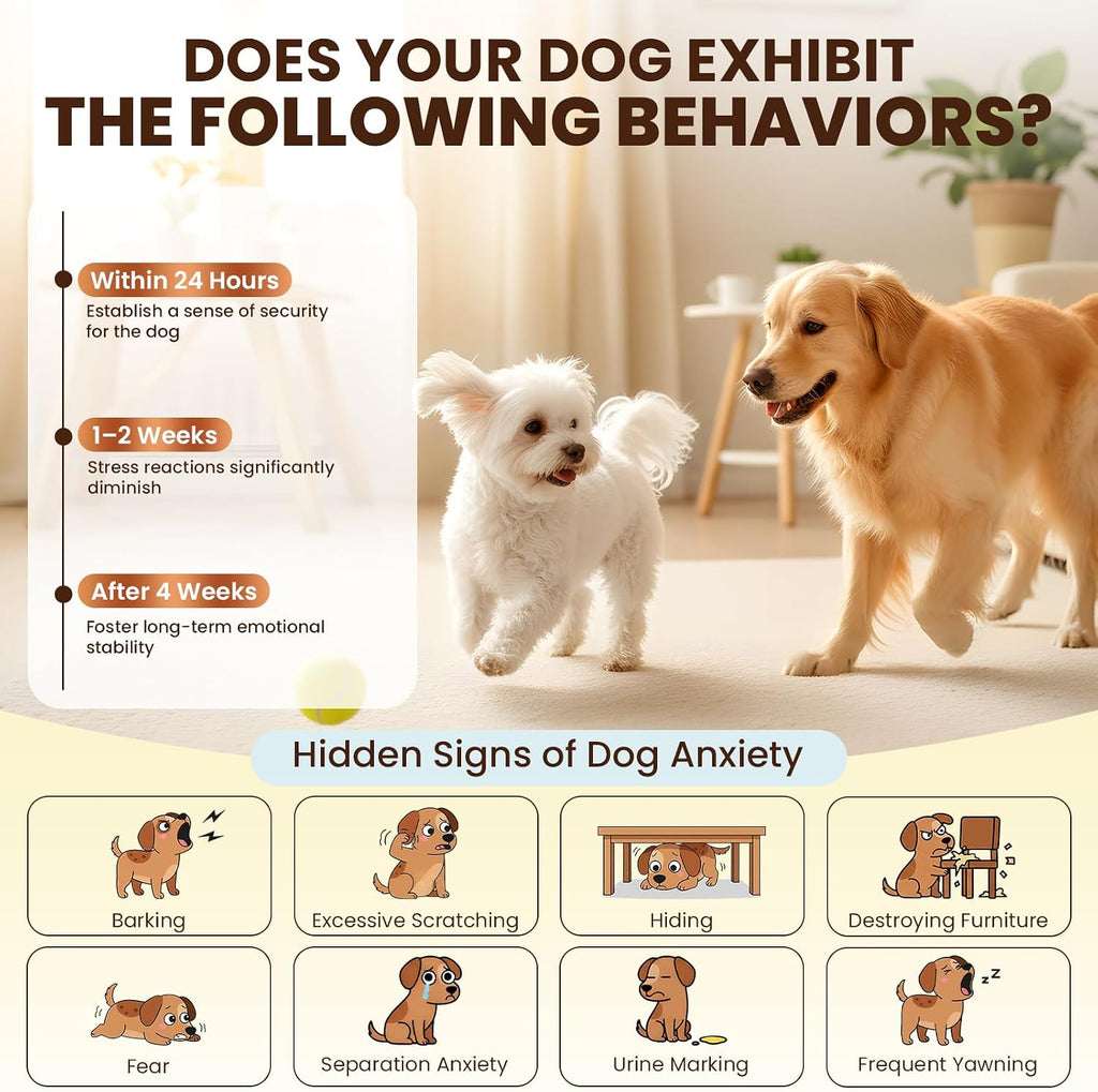 Dog Pheromones Calming Diffuser to Calm Dogs 6 IN 1 Kit (2 Diffusers+4 Refills) Pheromone Plug In for Stress Barking Pee Accidents Chewing Aggression Separation Anxiety Relief 120 Days(Odorless) - view 2