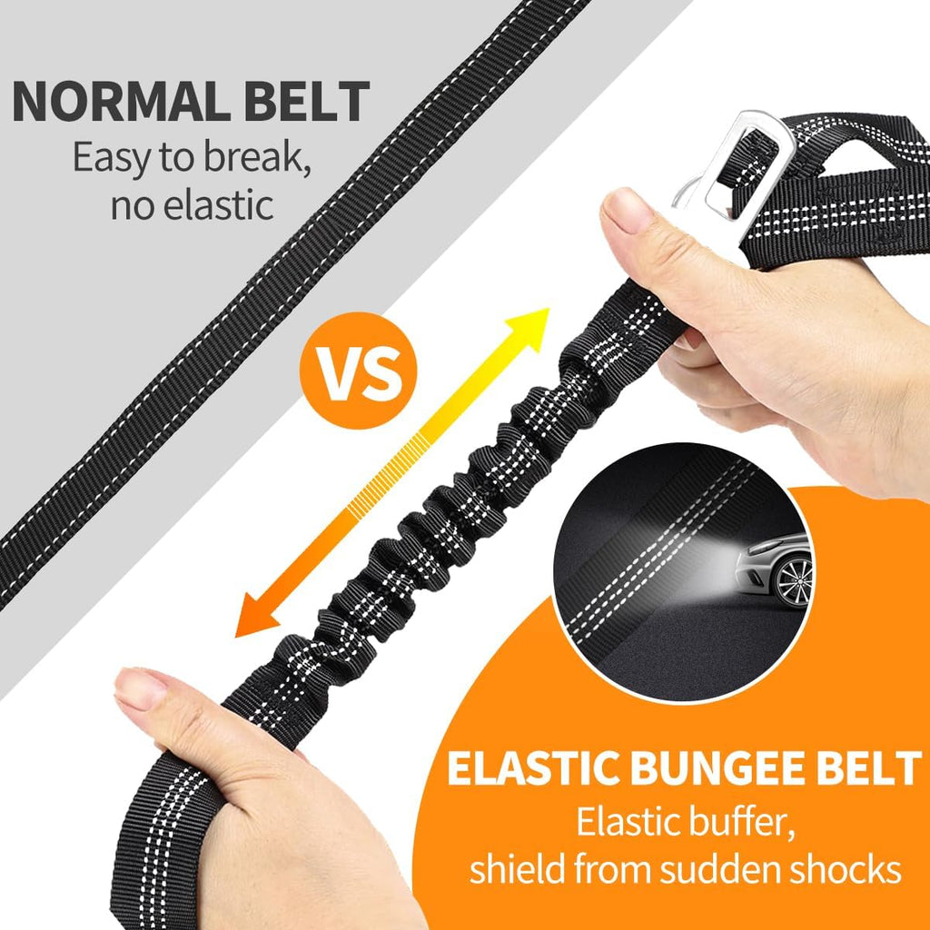3 Piece Set Dog Seat Belt Retractable Dog Car Seatbelts Adjustable Pet Seat Belt for Vehicle Headrest Restraint Adjustable Heavy Duty & Elastic & Durable Car Harness for Dogs - view 5